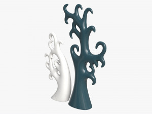 Abstract Tree Ceramic Figurine Set 06 v1 3D मॉडल