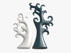 Abstract Tree Ceramic Figurine Set 06 v1 3D मॉडल