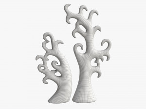 Abstract Tree Ceramic Figurine Set 06 v1 3D मॉडल