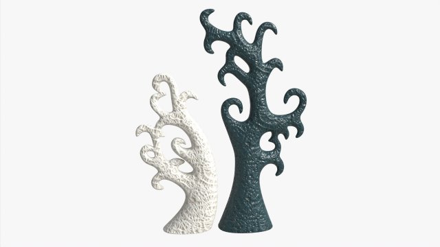 Abstract Tree Ceramic Figurine Set 06 v2 Model 3D .c4d .max .obj .3ds .fbx .stl .blend 