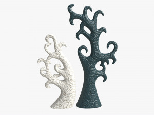Abstract Tree Ceramic Figurine Set 06 v2 Model 3D