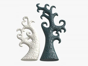 Abstract Tree Ceramic Figurine Set 06 v2 3D Model