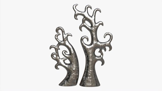 Abstract Tree Ceramic Figurine Set 06 v3 3D मॉडल .c4d .max .obj .3ds .fbx .stl .blend 