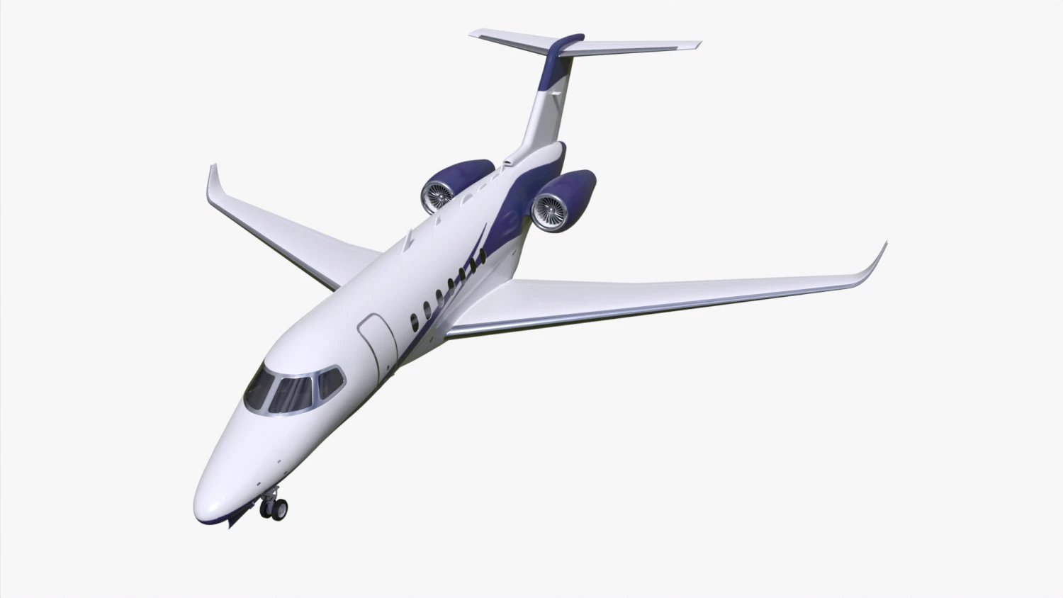 Aircraft Cessna Citation Longitude 3D Model .c4d .max .obj .3ds .fbx .stl .blend 