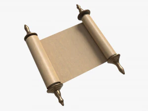 Gulir Kuno Dengan Batang Logam kosong 01 Model 3D