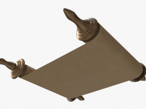 Ancient Scroll With Metal Rods blank 01 3D 模型
