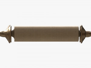Ancient Scroll With Metal Rods blank 01 3D 模型