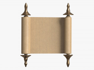 Ancient Scroll With Metal Rods blank 01 3D 模型
