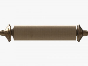 Ancient Scroll With Metal Rods blank 02 Modelo 3D
