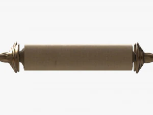 Ancient Scroll With Metal Rods blank 02 3D Model