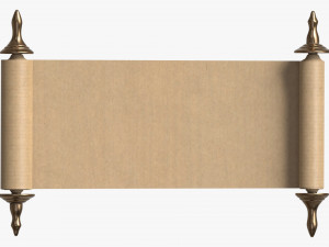 Ancient Scroll With Metal Rods blank 02 Modelo 3D