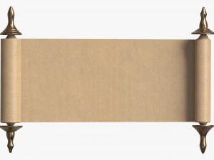 Ancient Scroll With Metal Rods blank 02 3D Model
