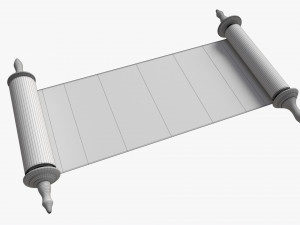 Ancient Scroll With Metal Rods blank 02 Modelo 3D