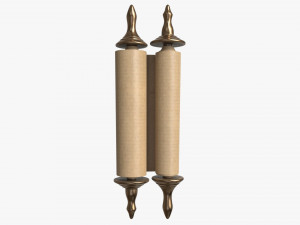 Ancient Scroll With Metal Rods blank 03 Modèle 3D