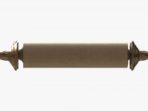 Ancient Scroll With Metal Rods blank 03 3D Model