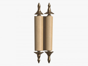Ancient Scroll With Metal Rods blank 03 Modèle 3D