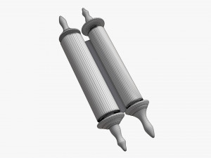 Ancient Scroll With Metal Rods blank 03 Modèle 3D