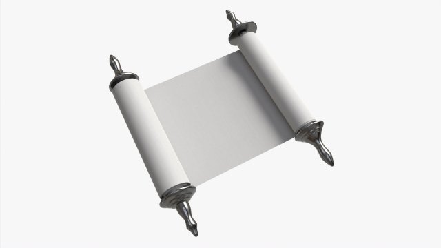 Ancient Scroll With Metal Rods clean 01 Modèle 3D .c4d .max .obj .3ds .fbx .stl .blend 