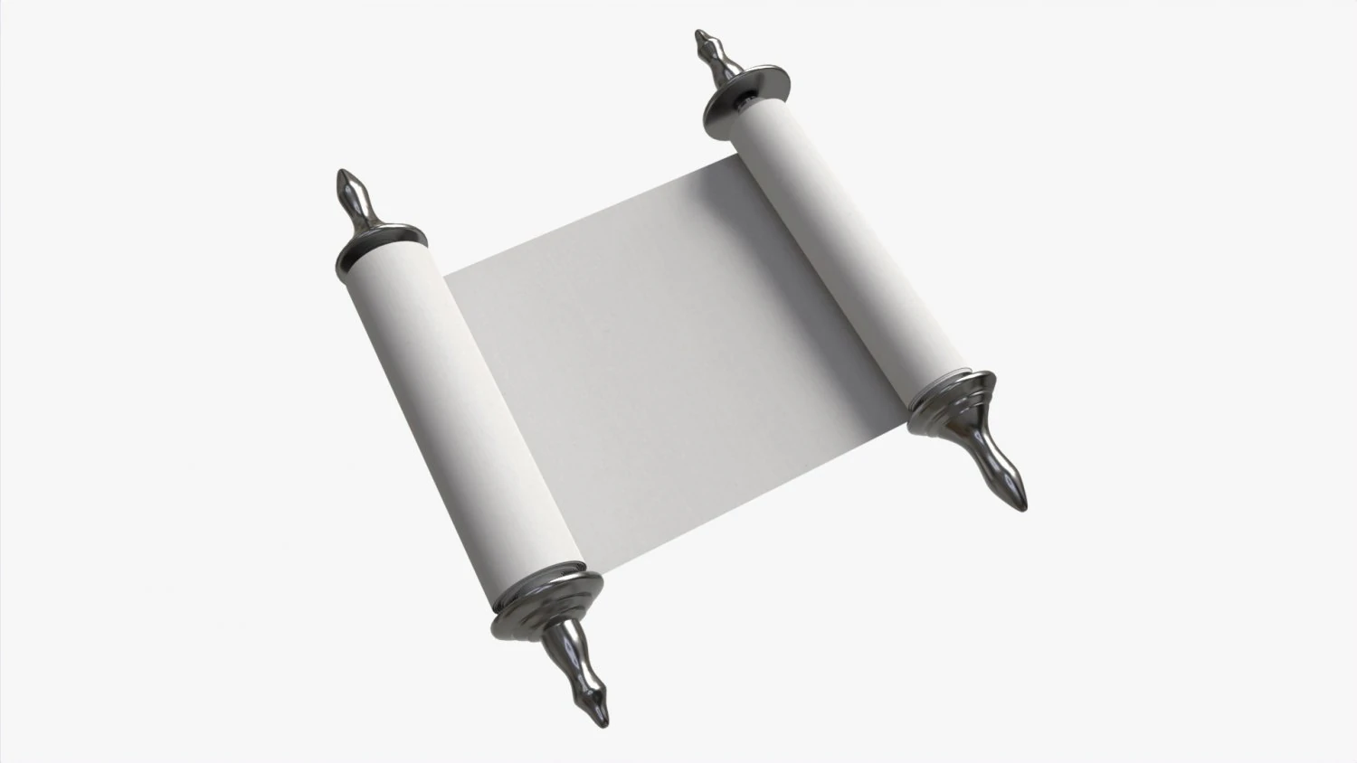 Ancient Scroll With Metal Rods clean 01 3D Model .c4d .max .obj .3ds .fbx .stl .blend 