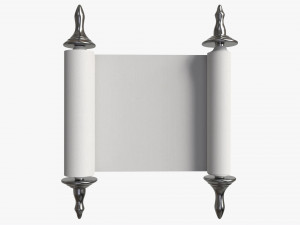 Ancient Scroll With Metal Rods clean 01 Modèle 3D