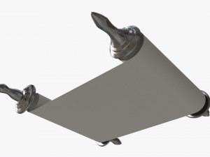 Ancient Scroll With Metal Rods clean 01 Modèle 3D