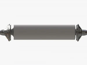 Ancient Scroll With Metal Rods clean 01 3D Model