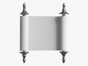 Ancient Scroll With Metal Rods clean 01 Modèle 3D