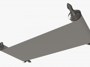 Ancient Scroll With Metal Rods clean 02 3D Model