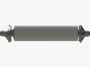Ancient Scroll With Metal Rods clean 02 3D Model