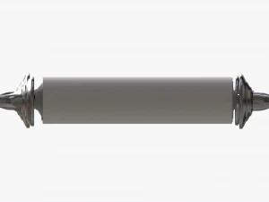 Ancient Scroll With Metal Rods clean 02 3D Model