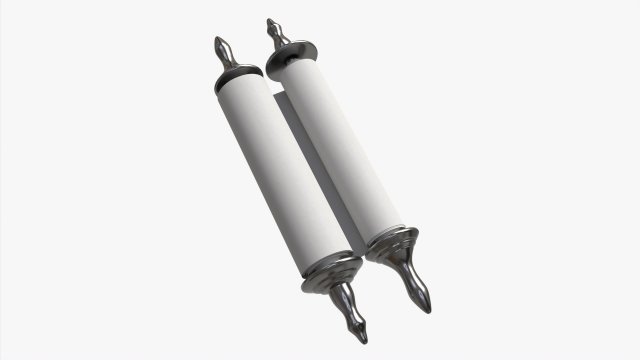 Ancient Scroll With Metal Rods clean 03 3D-Modell .c4d .max .obj .3ds .fbx .stl .blend 