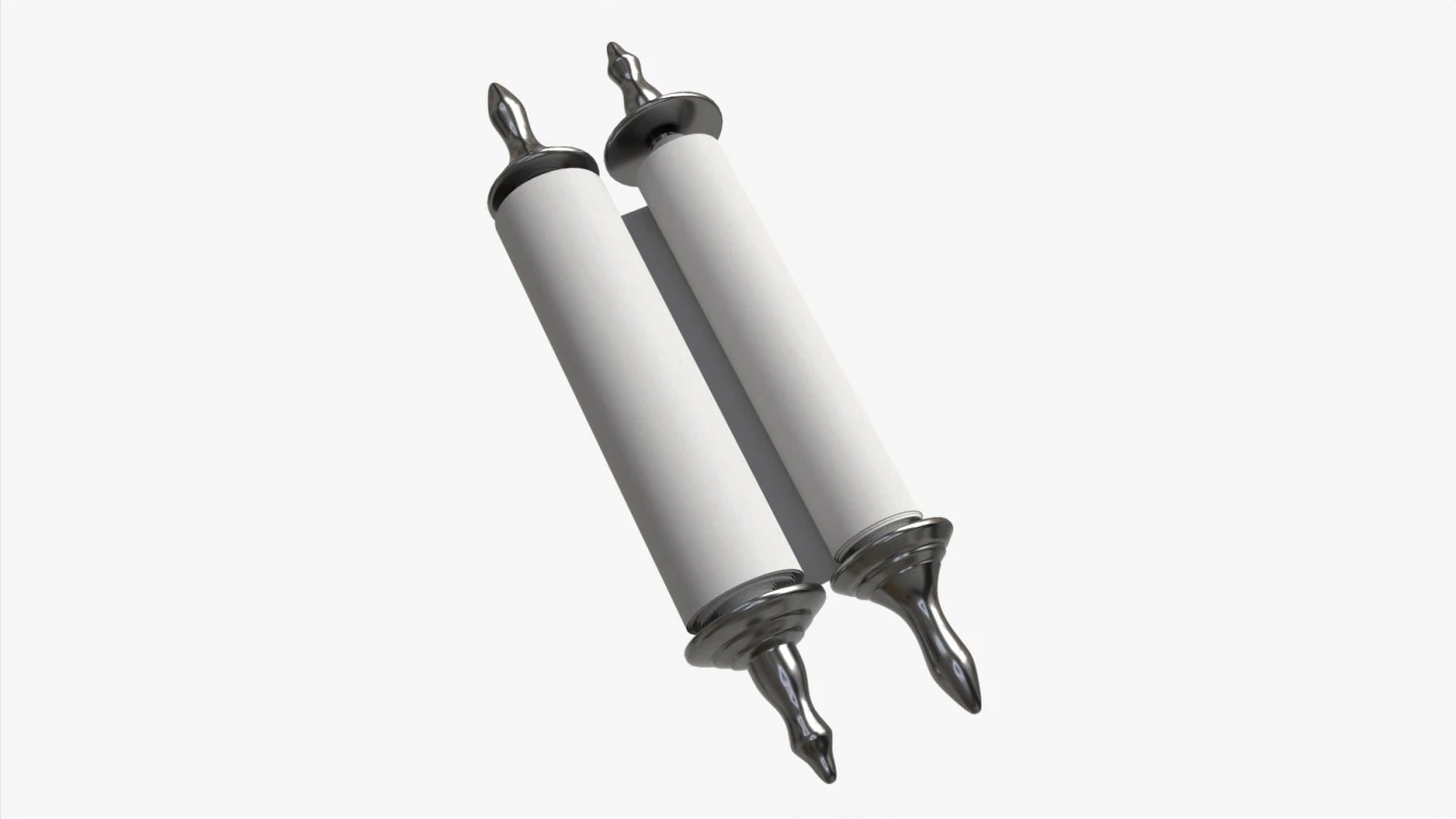 Ancient Scroll With Metal Rods clean 03 3D Model .c4d .max .obj .3ds .fbx .stl .blend 