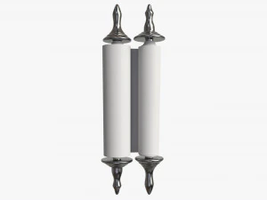Ancient Scroll With Metal Rods clean 03 3D Model