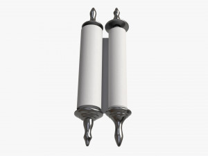 Ancient Scroll With Metal Rods clean 03 3D-Modell