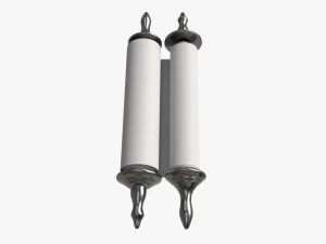 Ancient Scroll With Metal Rods clean 03 3D Model