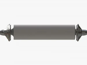 Ancient Scroll With Metal Rods clean 03 3D Model