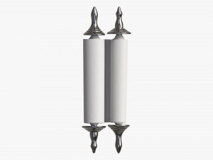 Ancient Scroll With Metal Rods clean 03 3D-Modell