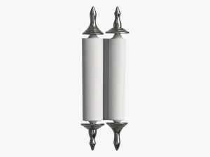 Ancient Scroll With Metal Rods clean 03 3D Model