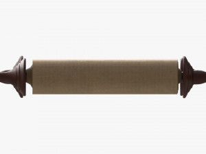 Ancient Scroll With Wooden Rods Old text 01 Modelo 3D