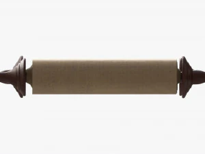 Ancient Scroll With Wooden Rods Old text 01 3D Model