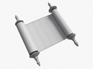 Ancient Scroll With Wooden Rods Old text 01 Modelo 3D