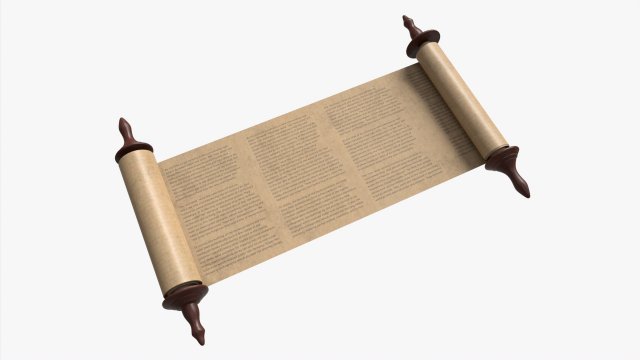Ancient Scroll With Wooden Rods Old text 02 Modelo 3D .c4d .max .obj .3ds .fbx .stl .blend 