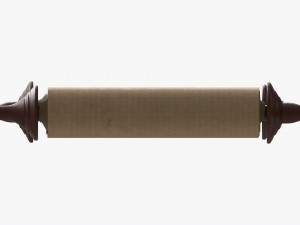 Ancient Scroll With Wooden Rods Old text 02 Modelo 3D