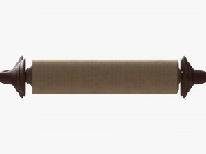 Ancient Scroll With Wooden Rods Old text 03 3D मॉडल
