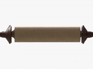 Ancient Scroll With Wooden Rods Old text 03 3D Model