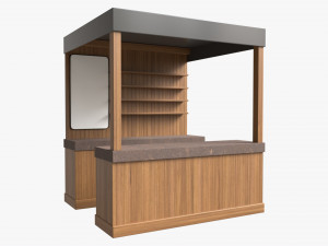 Booth Stand Kiosk with Roof 01 Modelo 3D