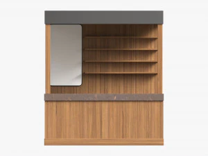Booth Stand Kiosk with Roof 01 3D Model