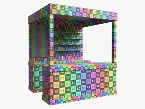 Booth Stand Kiosk with Roof 01 3D Model