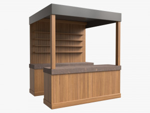 Booth Stand Kiosk with Roof 02 Modelo 3D