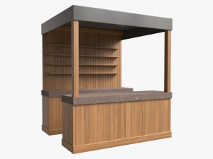 Stoisko Kiosk z Dachem 02 Model 3D